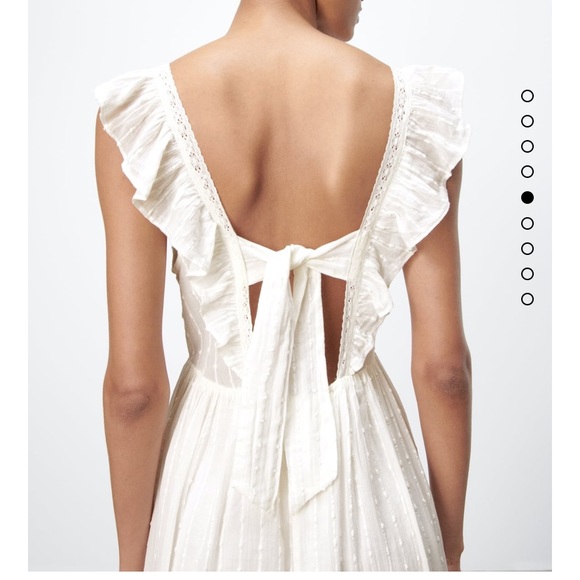 ZARA embroidered midi dress with ruffles - Picture 5 of 10
